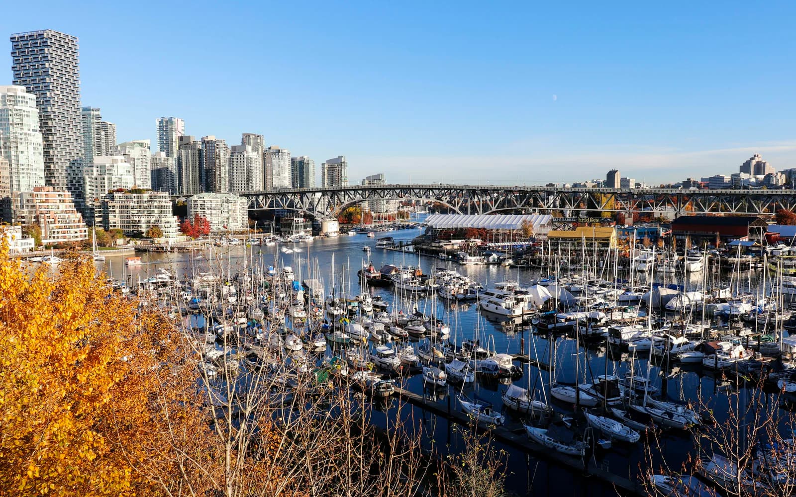 Vancouver harbour and mountain skyline